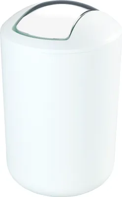 Produktbild von Kosmetikeimer mit Schwingdeckel, Badmülleimer bruchsicher Weiß 6,5 Liter