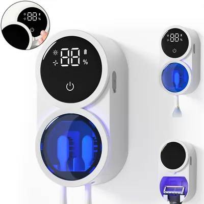 Produktbild von Zahnbürsten-Desinfektionshalter, Zahnbürstenhalter für Badezimmer, mit automatischer induktiver Abdeckung, für meisten elektrischen, manuellen