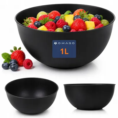 Produktbild von OMAGO Kunststoffschüssel Grau 1L Küchenschüssel für Salate Obst