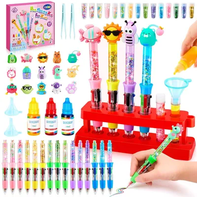 Immagine prodotto di Set per creare penne personalizzate, ideale per bambini dai 6 anni in su. Kit creativo per realizzare 15 penne, perfetto come giocattolo, regalo per bambine. Confezione singola