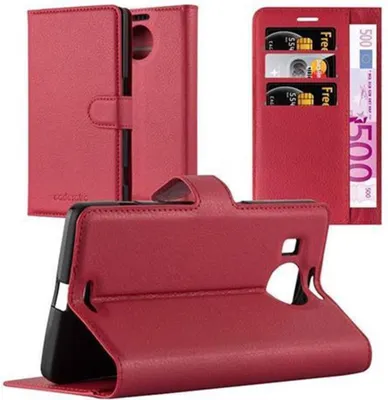 Produktbild von Cadorabo Hülle für Nokia Lumia 950 XL Schutz Hülle in Rot Handyhülle Etui Case Cover Magnetverschluss