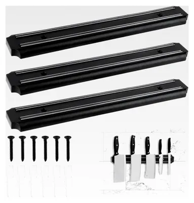 Produktbild von Magnetischer Messerblock, 3 Stück 33cm Magnetleiste für Messer, Magnet Messerhalter mit starkem Magnet, Messerhalter für Utensilien und Werkzeuge