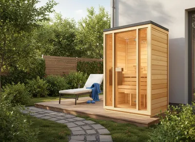 Produktbild von FinnTherm Gartensauna Kuuma S in Naturbelassen, 138x111cm für bis zu 2 Pers.