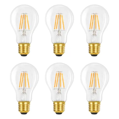 Produktbild von ZMH Glühbirne 6ER A60 LED Lampe Vintage E27 Edison Leuchtmittel 4W 2700K Warmweiss Glühlampe Retro Filament Birnen Bulb