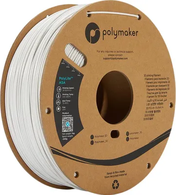 Produktbild von Polymaker F01002 - Filament PolyLite ASA 1.75 mm 1 kg weiß