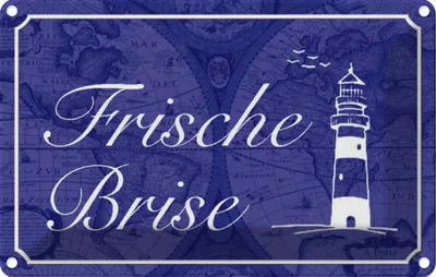 Produktbild von vianmo Blechschild 12x18 cm Frische Brise Meer Leuchtturm Witz Humor Lustig Spaß Dekoration