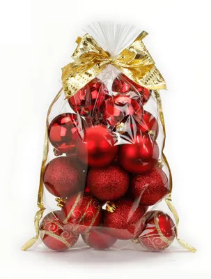 20 Weihnachtskugeln 6 cm, Kunststoff, bruchsicher, rot