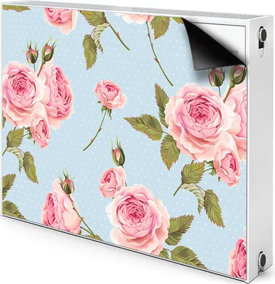 Produktbild von Magnet Verkleidung Abdeckung Heizkörperabdeckung Heizkörperabdeckung 100x60 cm  - Rosen, mit Blättern