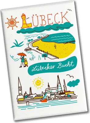 Produktbild von Lübeck Wimmelbild Souvenir Souvenir Magnet - Lübecker Bucht
