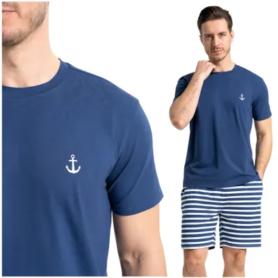 Produktbild von Moraj Herren Pyjama Schlafanzug – Blau, Größe XXL, bequem