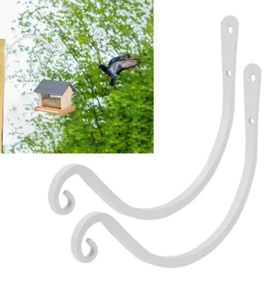 Produktbild von Hängekorbhalter, Pflanzenhänger für Innenräume, Wandhalterung für Pflanzen, Haken, dekorativer Pflanzenhaken, Hängekorbhaken für Blumentöpfe und Pflanzen, 20,3 cm (weiß)