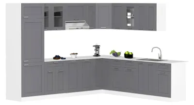 Produktbild von Hängeschrank für die Küche, Maße ca. H. 60 x B. 80 x T. 31 cm, Hängeschrank mit zwei Drehtüren im Landhausstil, Küchenschrank mit Glas, Küchenmöbel