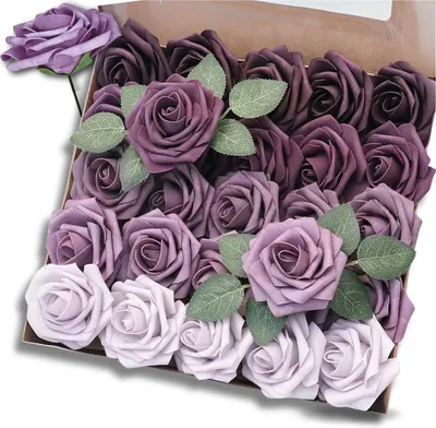 Image de EDIBAZZAR | Bouquet de roses Set 25pcs multicolore Décoration Fleurs artificielles Roses