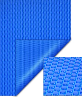 Image de Wiltec Bâche à bulles solaire rectangulaire pour piscine, 5 x 8 m, 120 µ, en PE, couleur bleue, couverture piscine, chauffage piscine