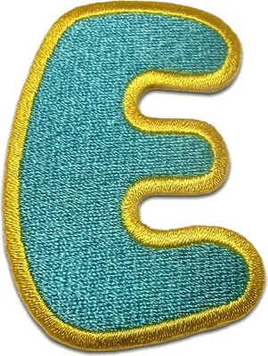 Produktbild von Buchstabe E - 6.2x4.5cm: Alphabet Buchstaben Einzeln Auswählbar - Aufnäher, Bügelbild, Aufbügler, Applikationen, Patches, Flicken, Zum Aufbügeln