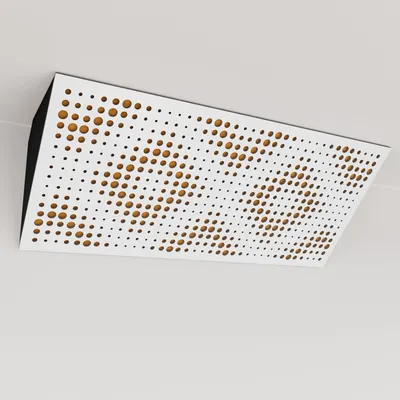 Zdjęcie produktu dla Zestaw 2 sztuk – wąska akustyczna pułapka basowa narożna z aksamitem | 23 x 50 x 10 cm | Odbicie – izolacja akustyczna | [REBAT (Horizont) – biały | żółty]