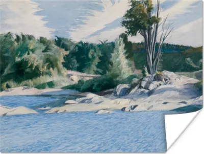 Produktbild von MuchoWow® Poster Weißer Fluss bei Sharon - Edward Hopper 40x30 cm - Plakate für die Wände - Poster Wohnzimmer