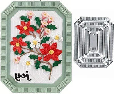 Imagen del producto de Rechte Metalstanzformen für Weihnachtsdeko - Sonnenblumen - Frühlings - Bastelbuch - Kartenmachen - Schneidmuster