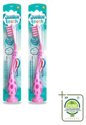 Produktbild von 2 x Aquafresh Junior Tandenborstel - 6-8 Jahre - Großpackung - 2 Stücke