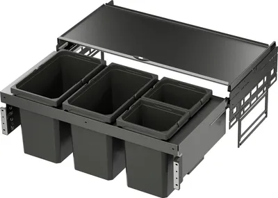 Produktbild von VS ENVI Space Abfalltrennsystem KB 900 mm 2 x 10 Liter/2 x 22 Liter Lava