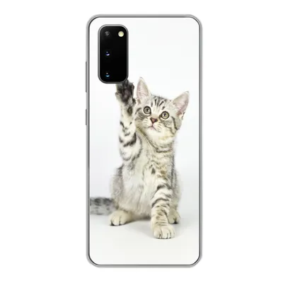 Produktbild von MuchoWow® Handyhülle Schutzhülle Hülle für Samsung Galaxy S20 Kätzchen - Pfote - Weiß - Mädchen - Kinder - Jungen - Kind Silikon Softcase Handy Hülle - Bild