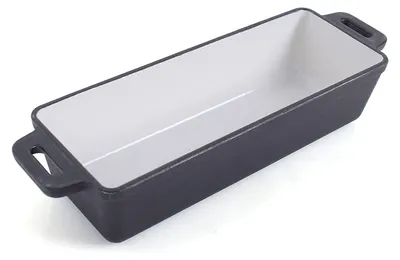 Produktbild von ECHTWERK Brotback/Auflaufform aus Gusseisen, Bräter ohne Deckel, Kastenform, Traditioneller Brotkasten mit Emaille-Beschichtung, Für Backöfen, Grill, BBQ und Induktion geeignet,1,5 L, Ø 28,2 x 12,5 cm