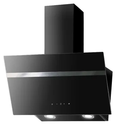 Image de PKM Hotte de cuisine S20-90ABTH - 90cm, noir, verre, Touch-Control, hotte inclinée