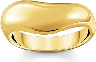 A close-up studio shot of a gold ring on a white background.