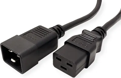 Produktbild von ROLINE Netzkabel Stecker C20 - Buchse C19, schwarz, 3 m
