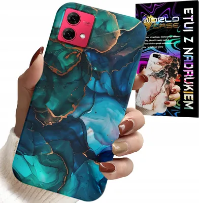 Immagine prodotto di Custodia per Motorola Edge 40 Neo - Dorso a motivi marmorizzati blu-verde