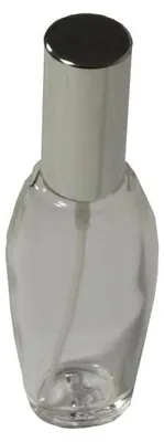 Produktbild von 1 Flakon leer 30 ml mit Zerstäuberpumpe und Kappe Silber Meliha