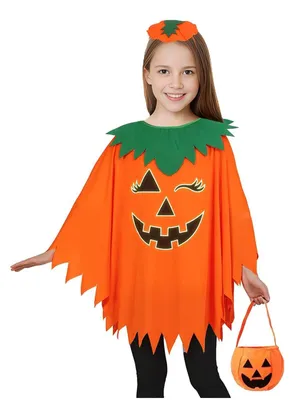 Zdjęcie produktu dla Komplet kostiumu dyni składający się z trzech elementów, idealny na Halloween i imprezy