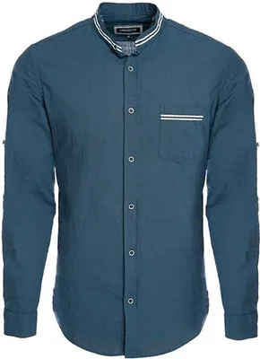 Produktbild von Leinen-Hemd CARISMA Stehkragen Navy uni CRM8489 L