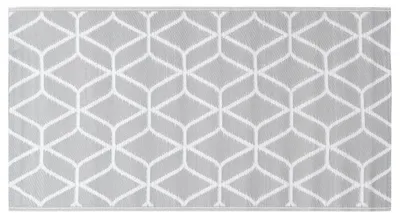Image de Tapis d'extérieur, 120 x 180 cm, 100 % polyester, motif à carreaux, convient pour une utilisation à l'intérieur et à l'extérieur, envers : polypropylène