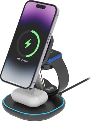 Immagine prodotto di stazione di ricarica wireless magnetica 3-in-1, iPhone/TWS/Watch