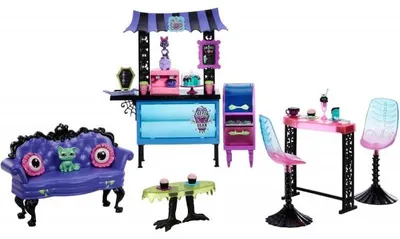 Image de Coffret monster high la cafeteria des goules + 2 animaux + 20 accessoires - mattel - hhk65