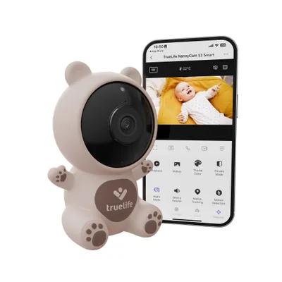 Zdjęcie produktu dla TrueLife NannyCam S3 Smart, kamera Full HD 1080p, noktowizja, dwukierunkowa komunikacja, Wi-Fi, detekcja ruchu, dźwięku i temperatury