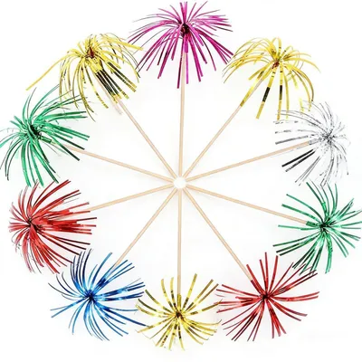 Produktbild von Cocktail Feuerwerk Dekoration Obst Etiketten 150 Stück Bunt für Bar & Party