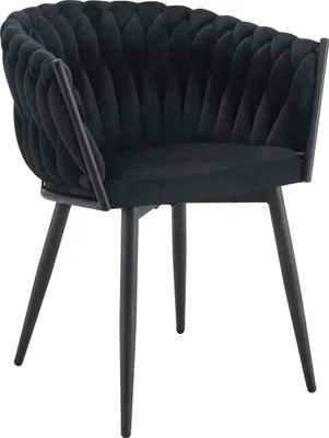 Zdjęcie produktu dla Nowoczesne stylowe krzesło jadalnia salon welur glamour KT220 Czarne