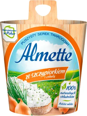 Produktbild von Almette Puszysty Serek Twarogowy Ze Szchiorkiem I Cebulą 150 G