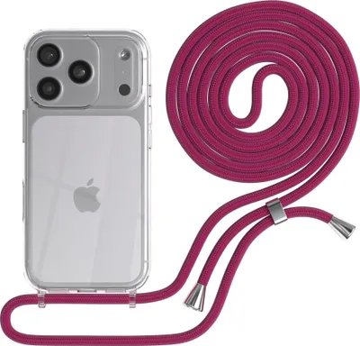 Produktbild von EAZY CASE Handykette mit Hülle für Apple iPhone 17 Pro Backcover Handykette, zum Umhängen in Pink