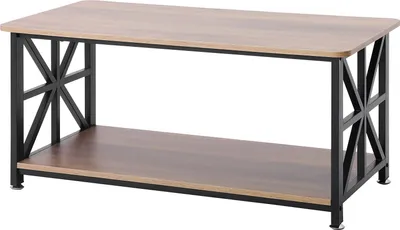 Zdjęcie produktu dla Stolik Kawowy Drewniany Nowoczesny Otwarta Półka 1000 x 500 x 465 mm