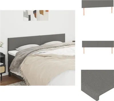Produktbild von vidaXL Kopfteile 2 Stk. Dunkelgrau 100x5x78/88 cm Stoff -  Kopf- & Fußenden