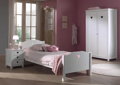 Produktbild von Set Amori best. aus: Einzelbett, Nachtkonsole und Kleiderschrank 2-trg., Weiß