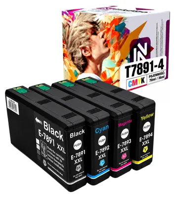 Produktbild von Inkdigo 4er-Set Tinte T7891–T7894 für Epson WorkForce Pro WF-5110DW, WF-5190DW, WF-5620DWF, WF-5690DWF – CMYK,