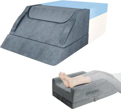 Productafbeelding van Verstelbaar Beensteun Kussen - Beenverhoger - Benen Omhoog Leggen - Traagschuim Met Gel - 44 x 21.7 x 20 cm
