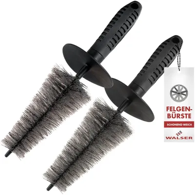 Productafbeelding van 2x Wieldoppenborstel met conische borstels, 32,5 cm