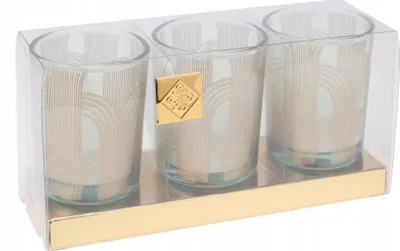 Image de Set de bougies parfumées décoratives en verre 3 pièces