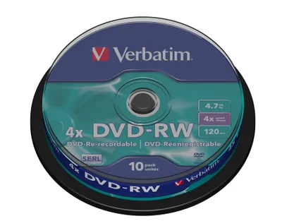 Produktbild von Verbatim DVDVER00072B, DVD-RW, Spindel, 10 Stück(e), 4,7 GB