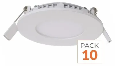 Produktbild von 10er-Pack – Runde 3-W-LED-Einbaustrahler, weiß – Warmweiß 2300 K – 3500 K